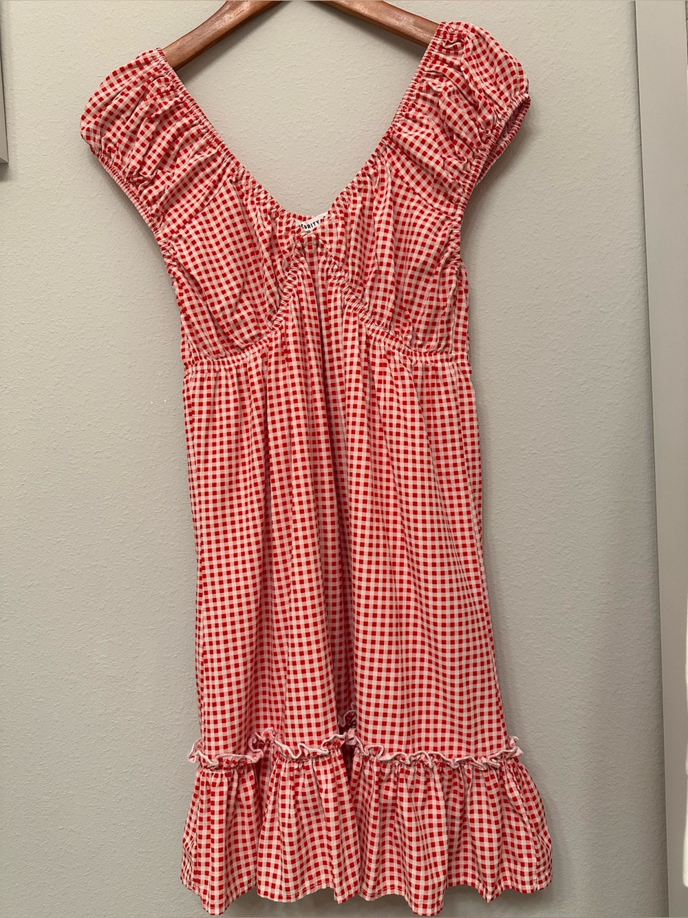 Red Gingham Ruffled Sundress